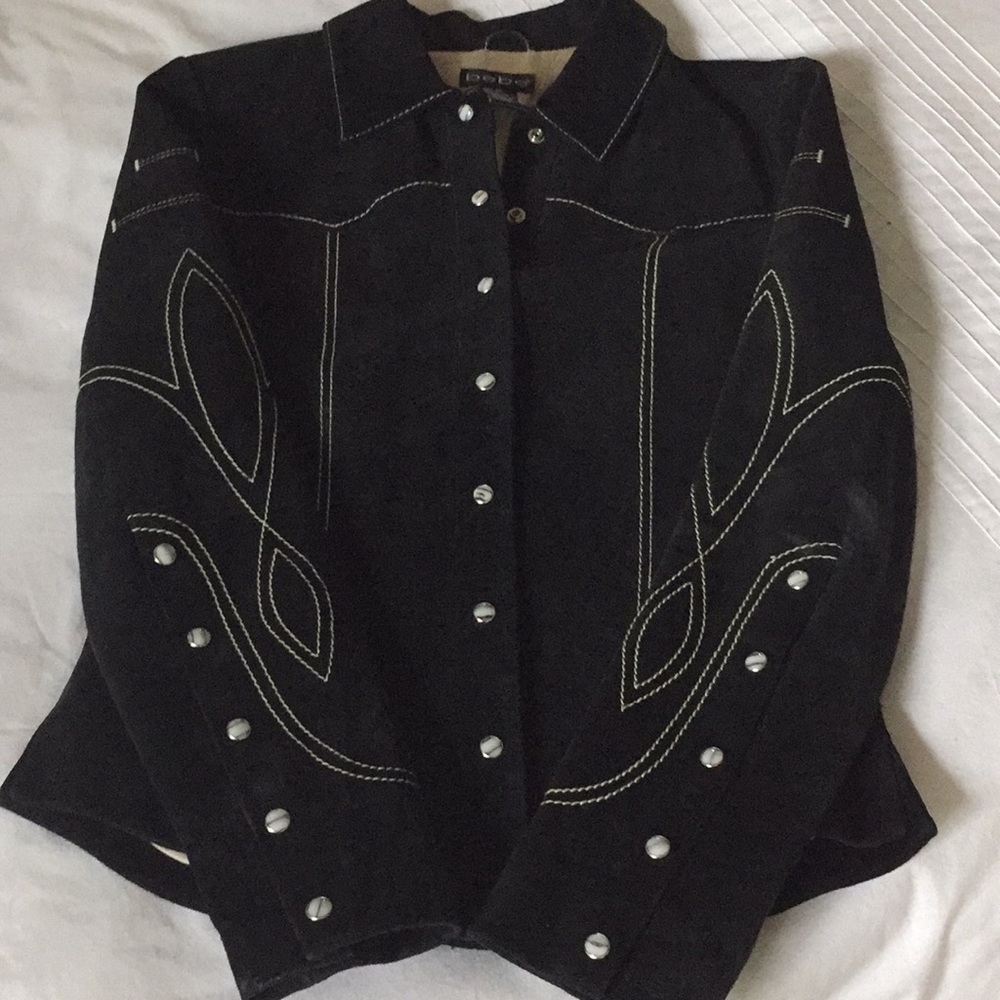 Black suede leather jacket